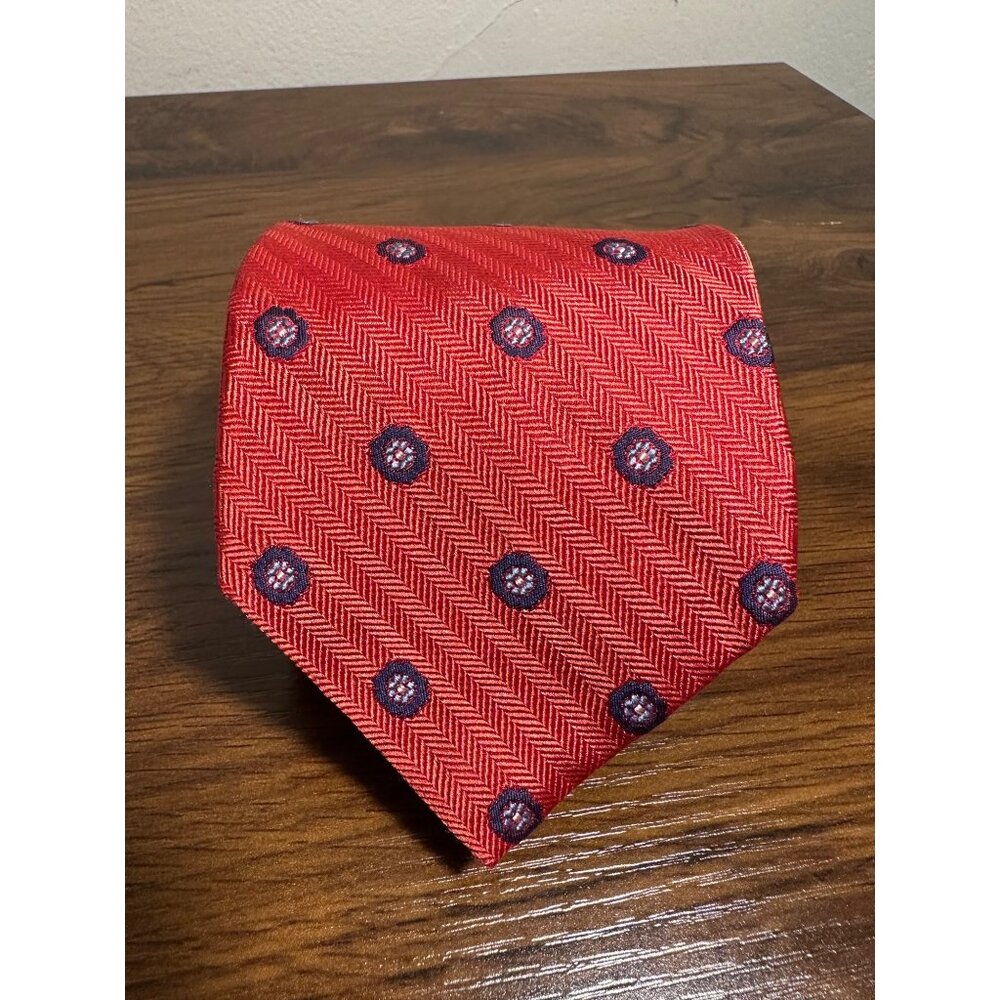 Brooks Brothers Makers Tie Red Floral 100% Silk Made in USA 60"